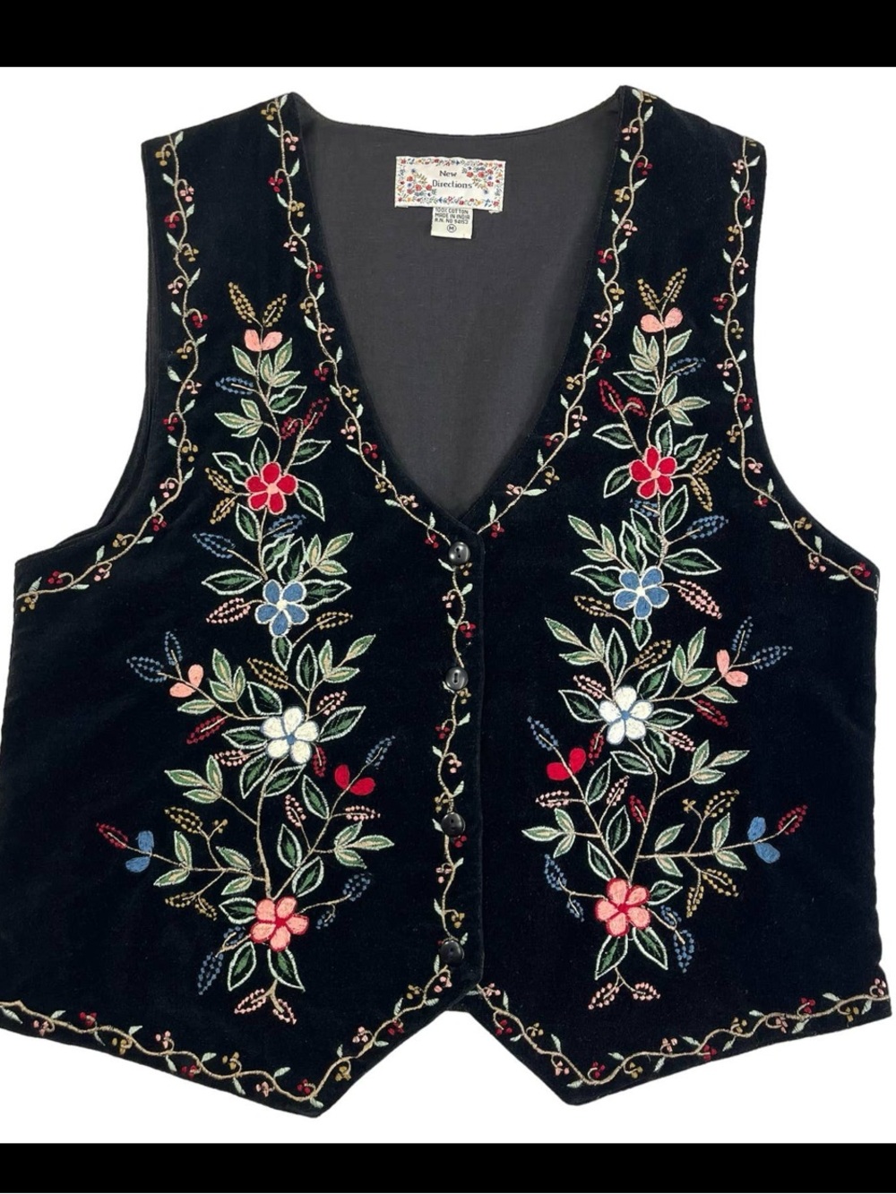 Embroidered Floral Vest